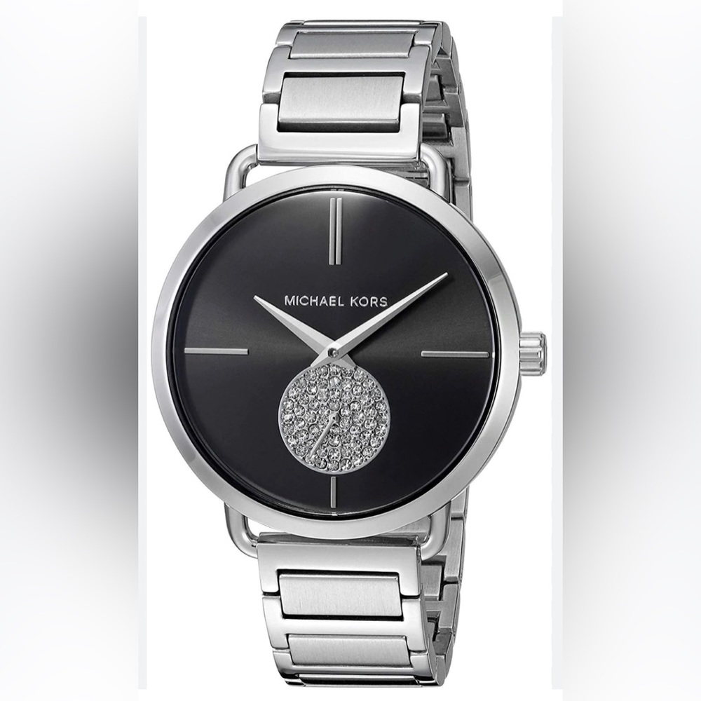 MICHAEL KORS. Portia Silver-Tone Watch
Style # MK3638. Used, good condition
